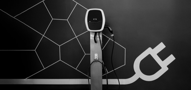 Close-up of an EV charger AC socket showing proper electrical connection for safe charging