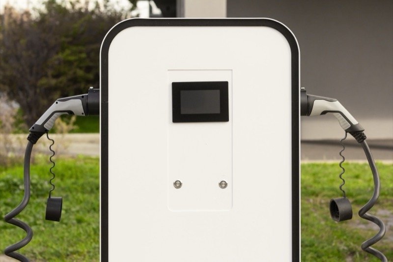 Modern EV charger stations from various brands compared side by side